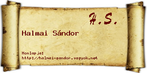 Halmai Sándor névjegykártya